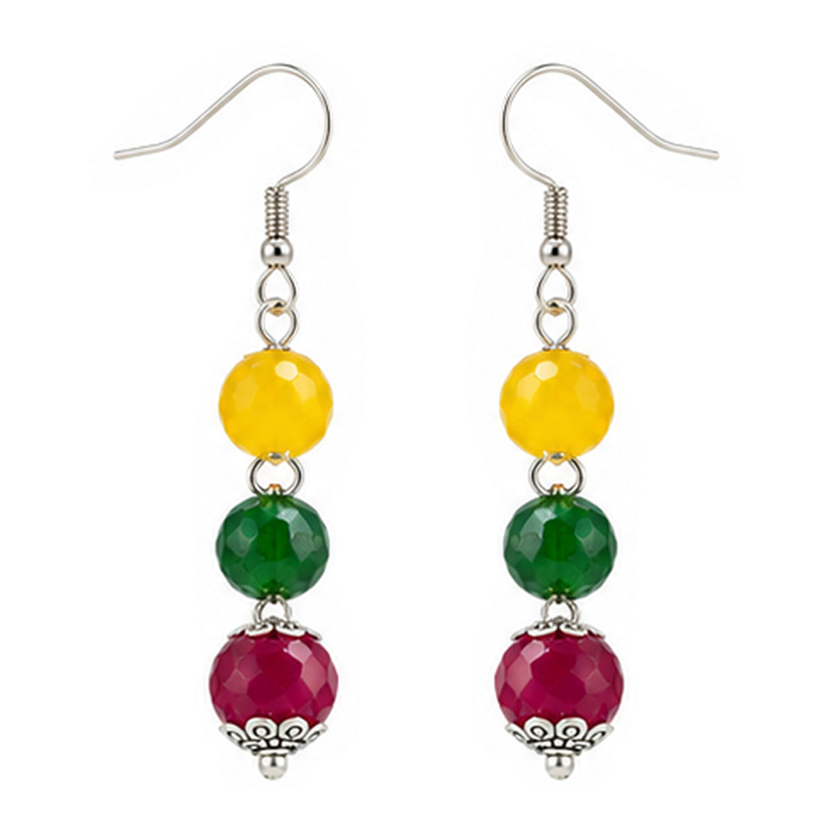JFL - Jewellery for Less Oxidized German Silver Peacock Pendant Multicolour Beaded Necklace and Earrings with Bracelet Set for Women & Girls | Navratri Special Ethnic Jewellery Set
