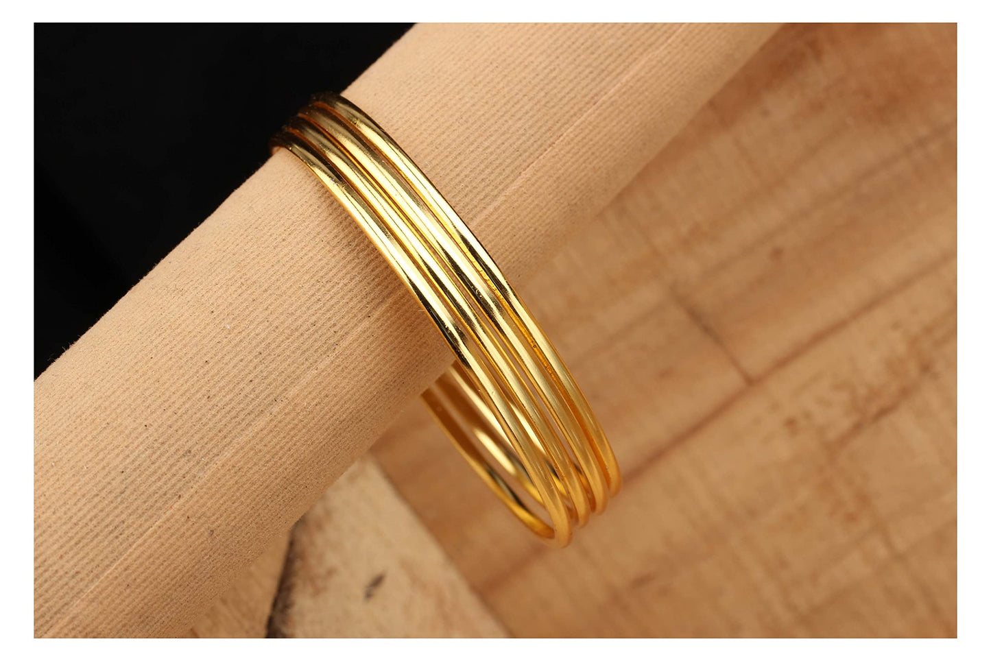 One Gram Gold Plated Bangle Set Golden