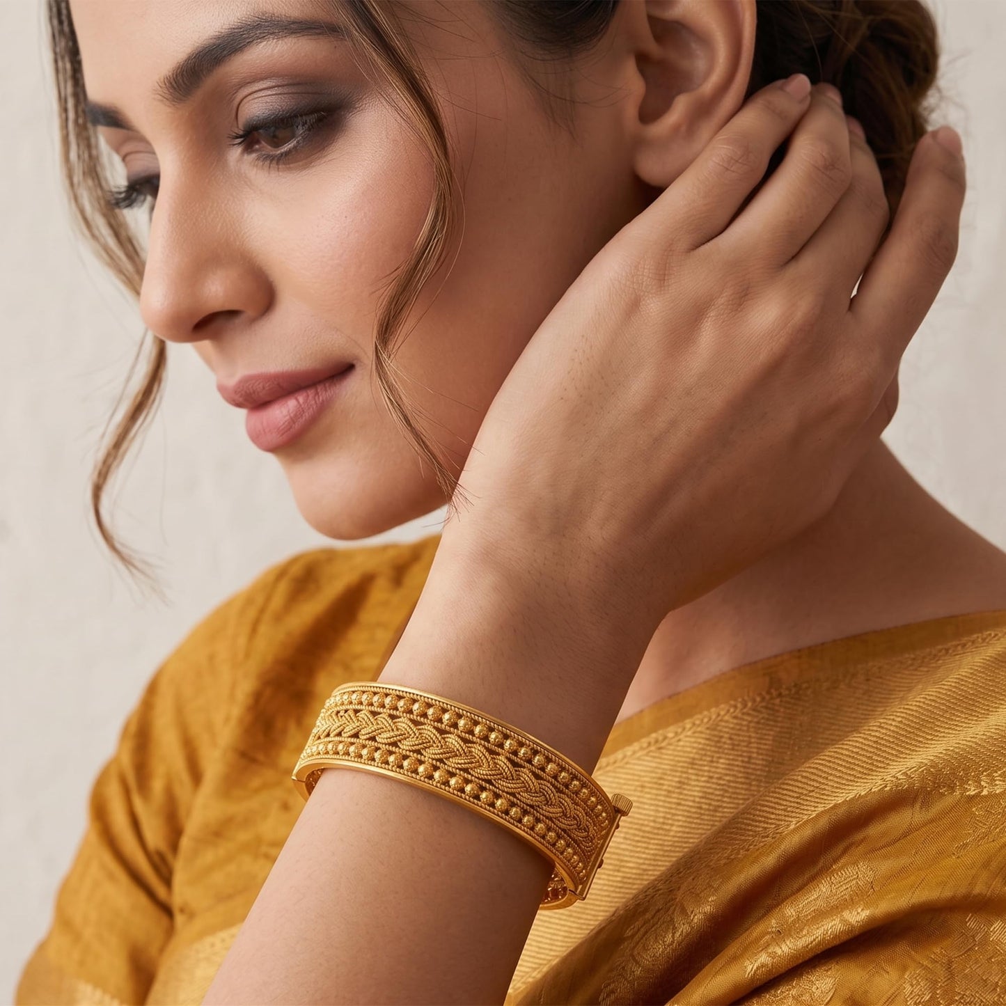 One Gram Gold Plated Openable Kada (2.6 Size)