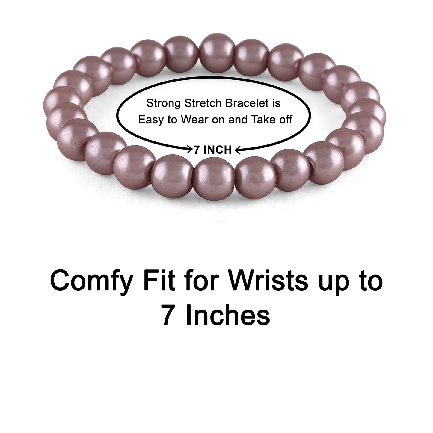 8mm Faux Pearl Stretchable Bracelet Set – 3-Piece Festive Combo
