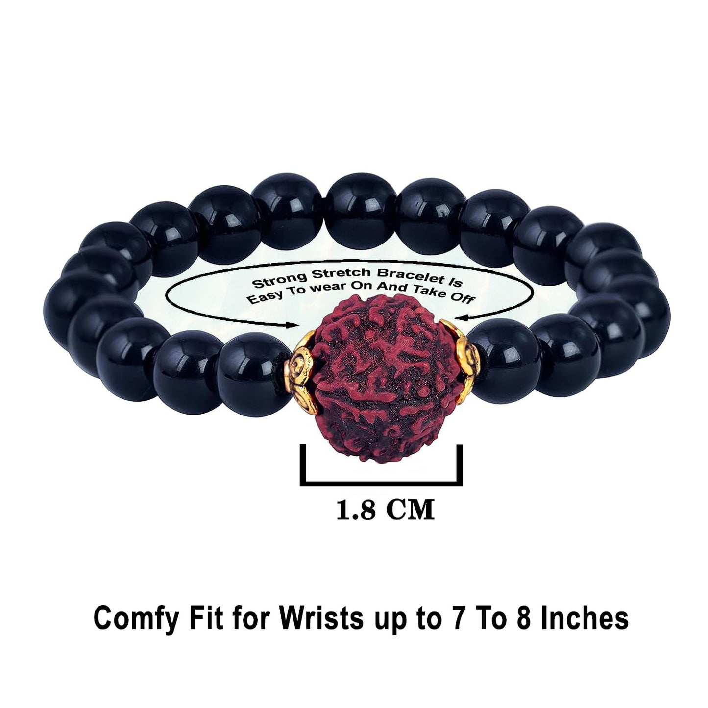 Black Onyx & Rudraksha Bracelet & Pendant Set – Men's Spiritual Combo
