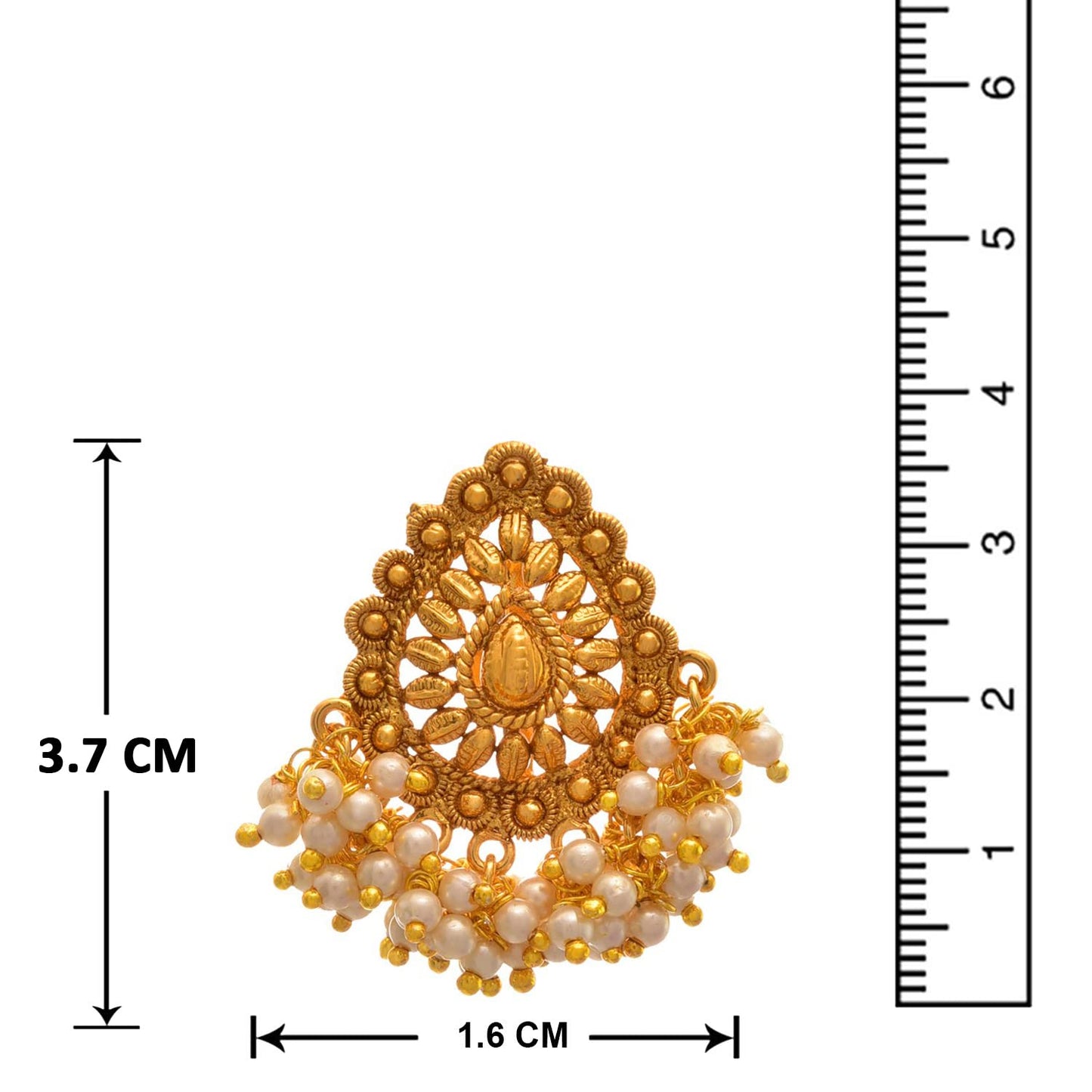 Big Fancy One Gram Gold Plated Copper Earring With Beautiful Pearl Danglers .