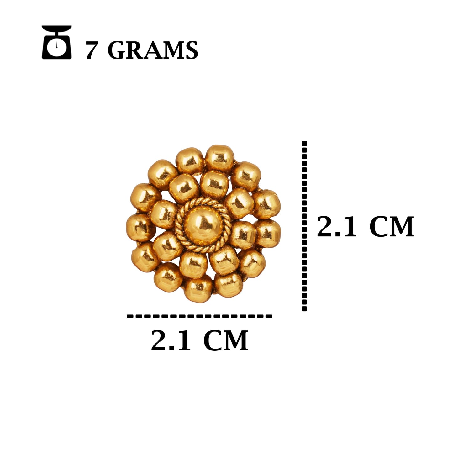Elegant Golden Beaded Stud Earrings – Minimalist Design for Daily Wear