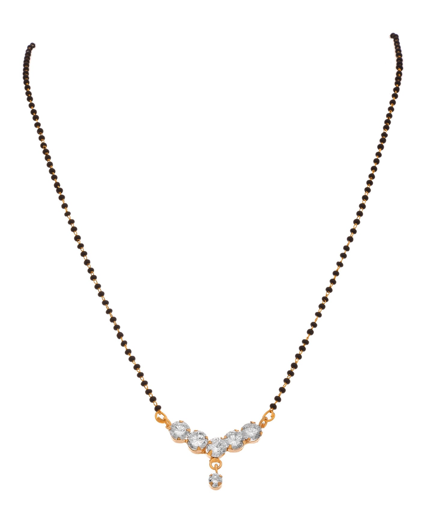 One Gram Gold Plated Cubic Zirconia Diamond Mangalsutra .