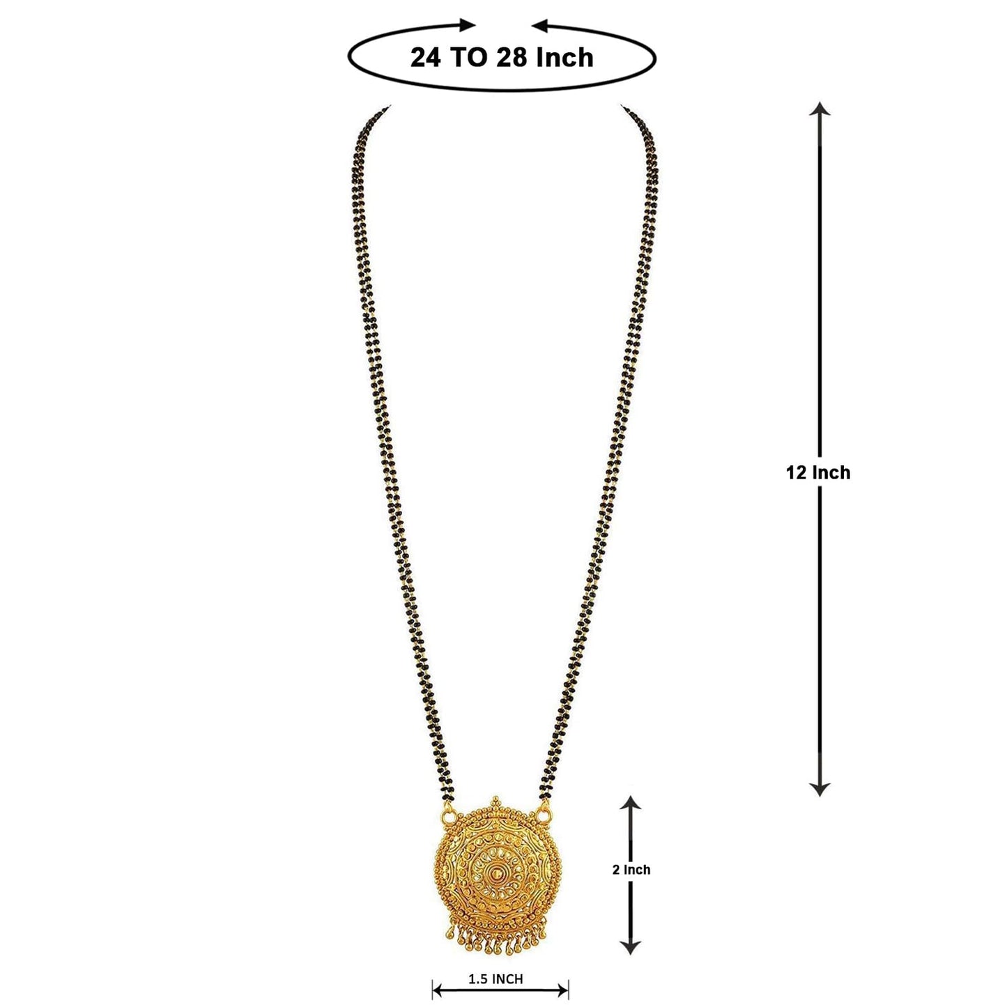 Handcrafted Floral Mangalsutra – Premium Gold-Plated Traditional Pendant