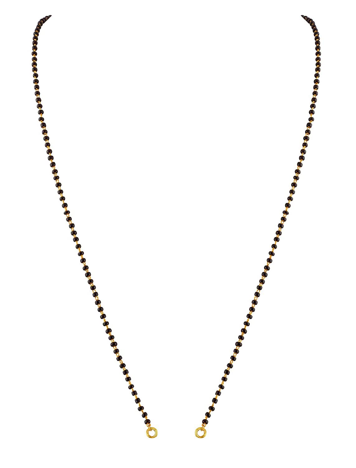 Micro High Black Gold Plated Copper Bead Mangalsutra Chain (Single Line 18 Inches)