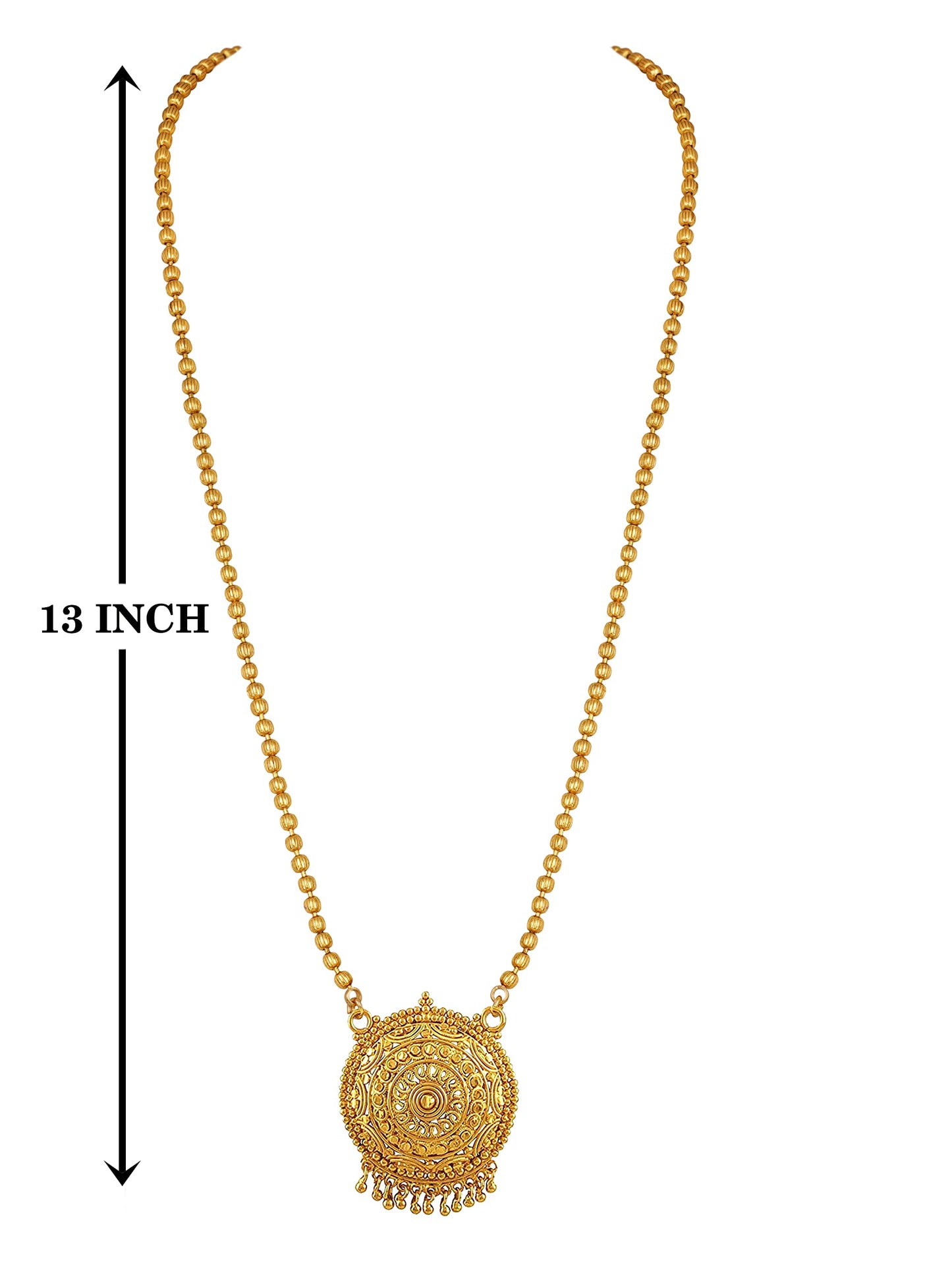 Gold-Plated Pendant Necklace – Elegant Ball Chain Set for Daily Wear