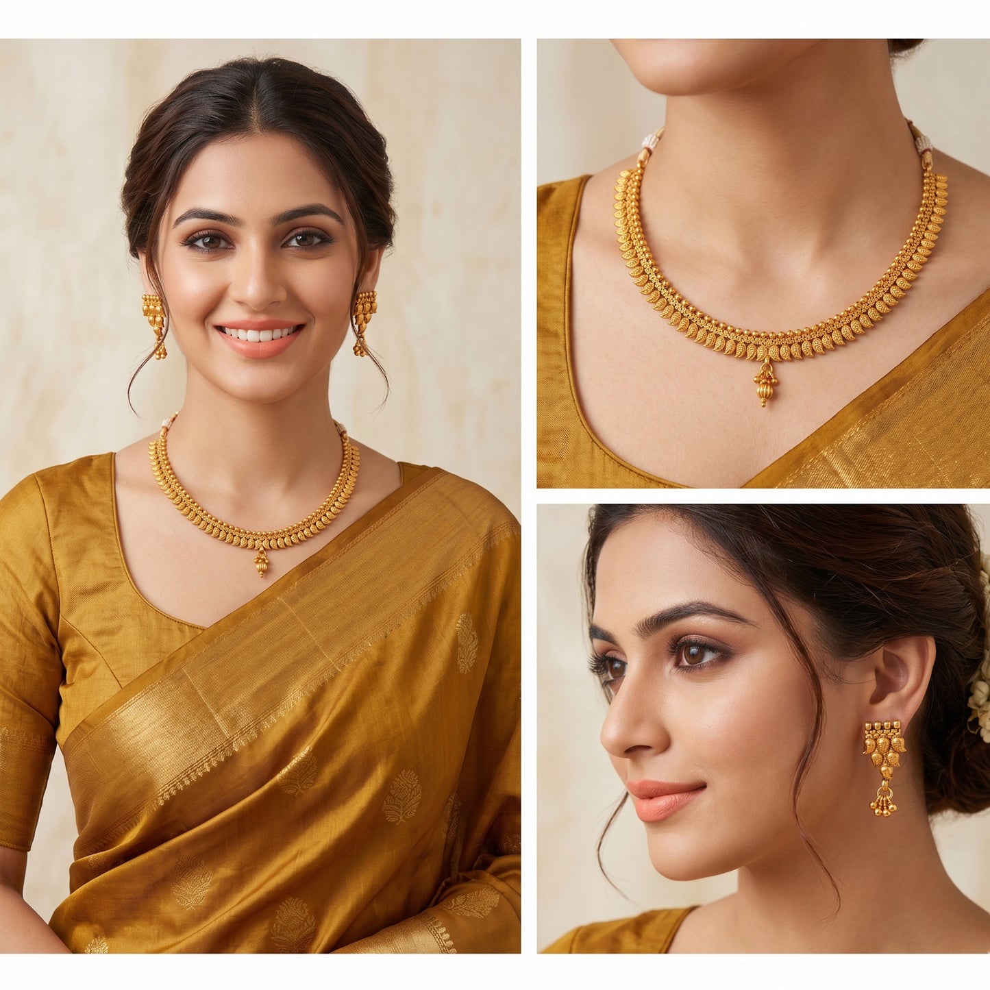 Copper Gold Plated Mango Design Necklace Set