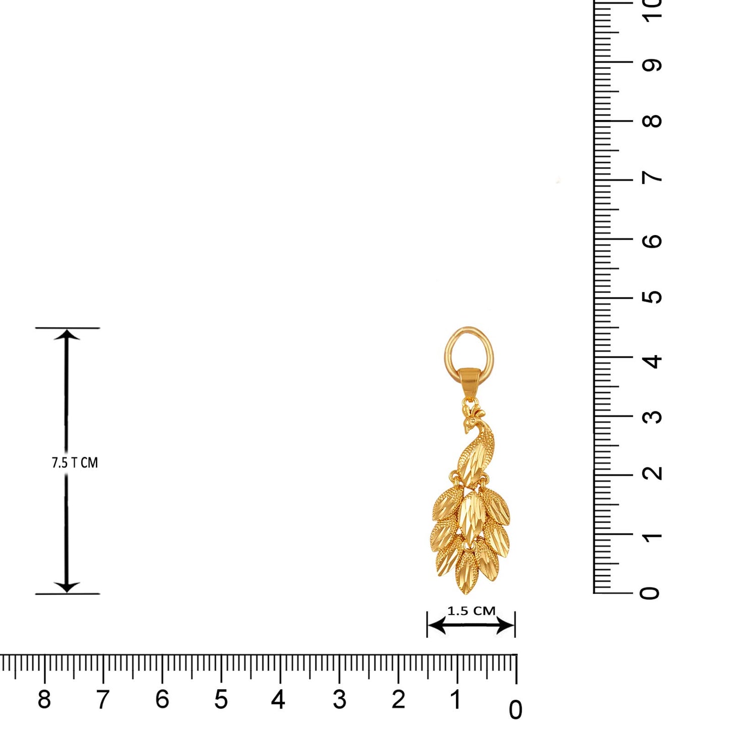 Fabulous Gold Plated Peacock Design Pendant With Chain