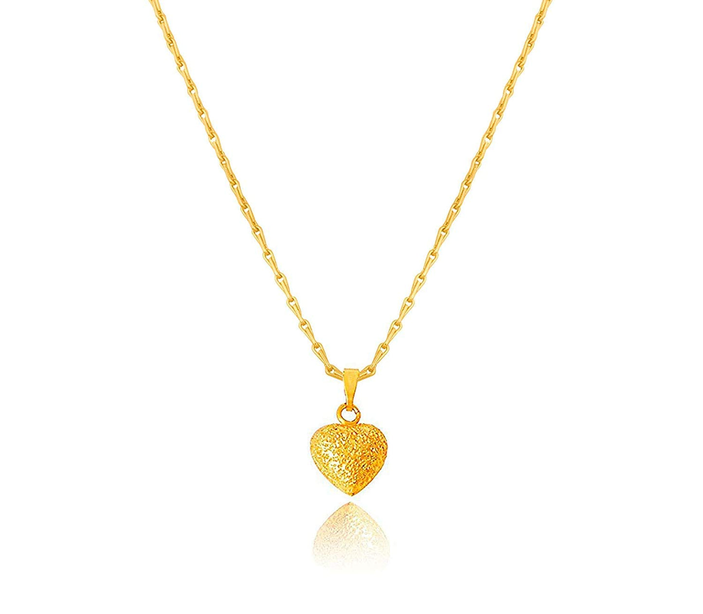 Romantics Day Ideafor Herwomen Wifegirlfriendloverfiancecrush Handmade One Gm Gold Plated Heart Shape Pendant With Chain