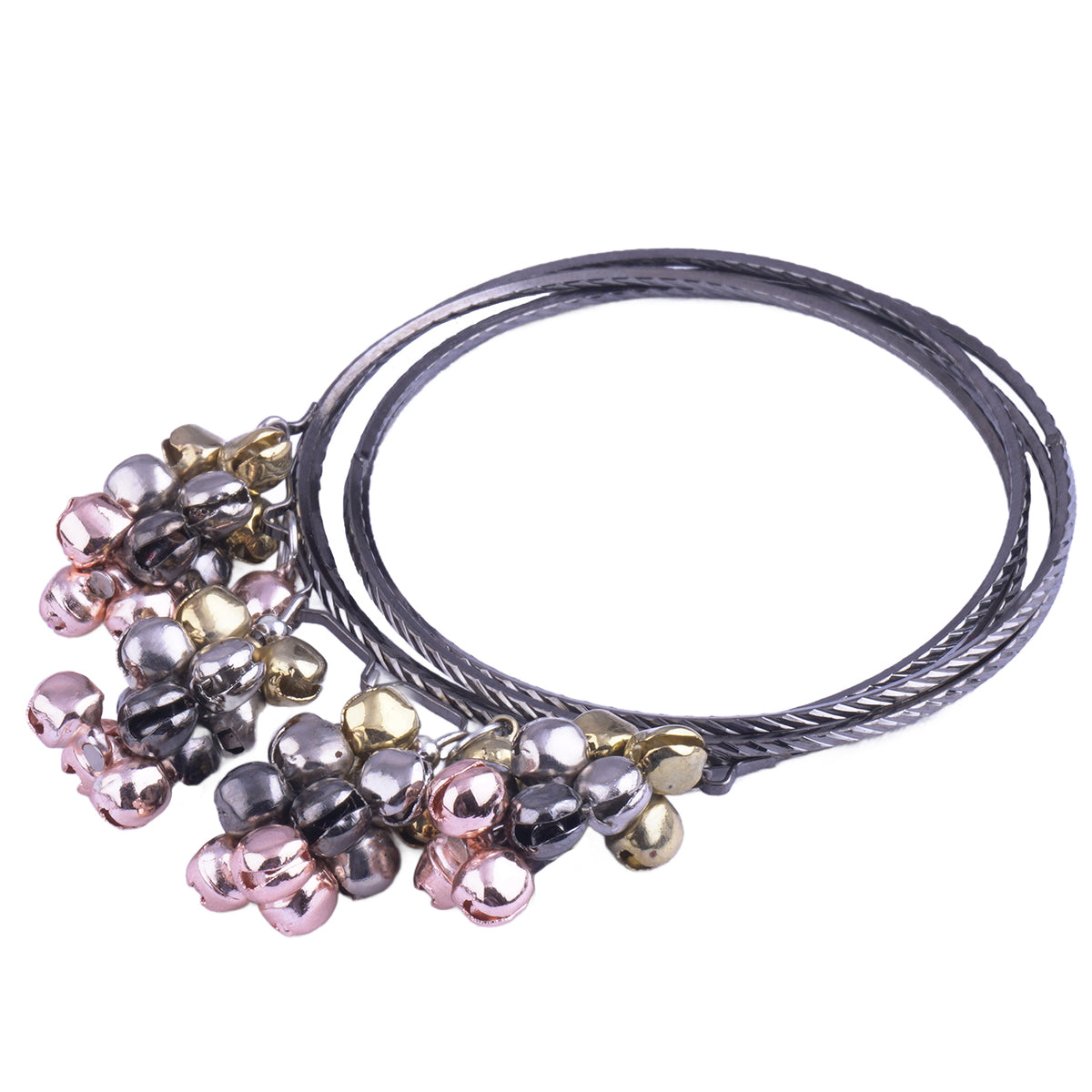 JFL - Jewellery for Less Stylish Silver Plated Ghungroo Drop Bangle for Women and Girls (Navratri Special) Size : 2.6