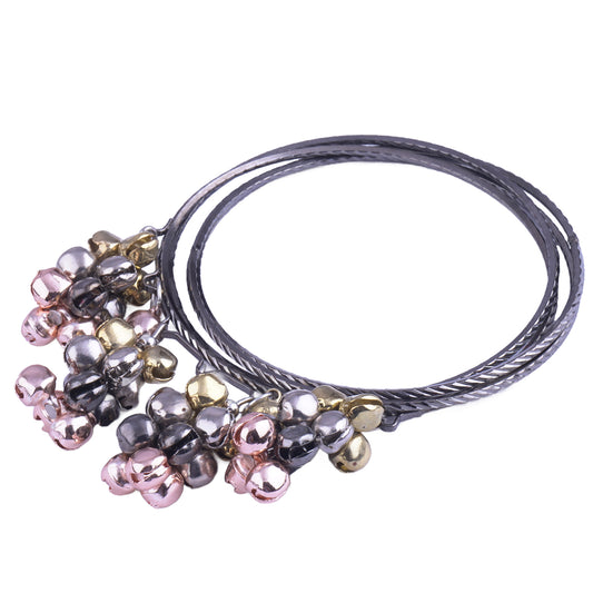 JFL - Jewellery for Less Stylish Silver Plated Ghungroo Drop Bangle for Women and Girls (Navratri Special) Size : 2.6