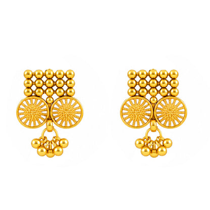 JFL Gold-Plated Traditional Necklace Set for Women | Ethnic Coin Design Jewellery Set with Matching Earrings | Festive, Wedding & Traditional Jewellery