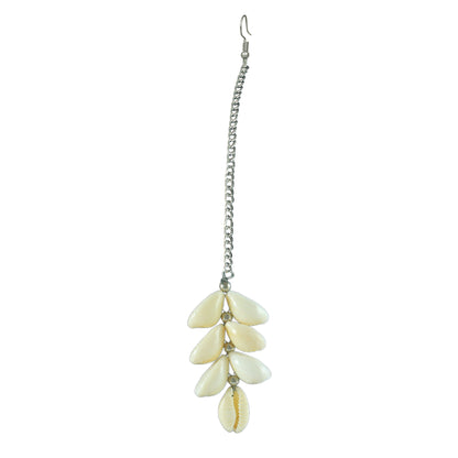 JFL - Jewellery for Less Handcrafted Seashell Necklace, Earrings, Maang Tikka & Kada Combo – Beach-Inspired for Women & Girls-Navratri Spical