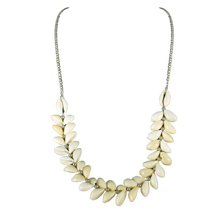 JFL - Jewellery for Less Handcrafted Seashell Necklace, Earrings, Maang Tikka & Kada Combo – Beach-Inspired for Women & Girls-Navratri Spical