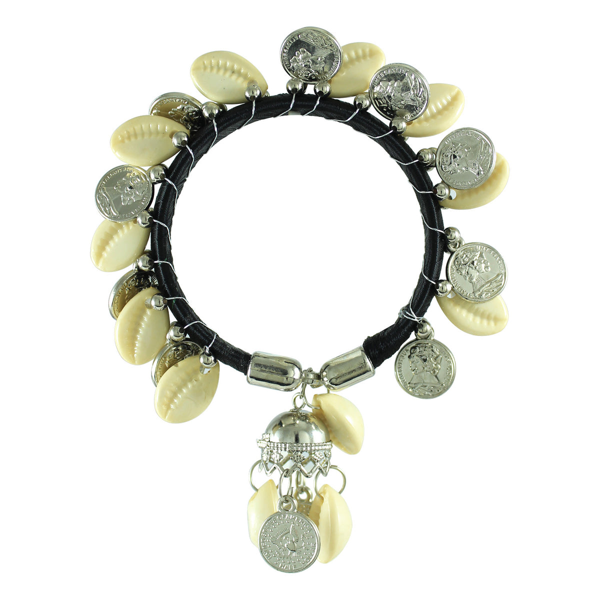 JFL - Jewellery for Less Handcrafted Seashell Necklace, Earrings, Maang Tikka & Kada Combo – Beach-Inspired for Women & Girls-Navratri Spical