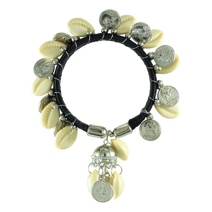 JFL - Jewellery for Less Handcrafted Seashell Necklace, Earrings, Maang Tikka & Kada Combo – Beach-Inspired for Women & Girls-Navratri Spical