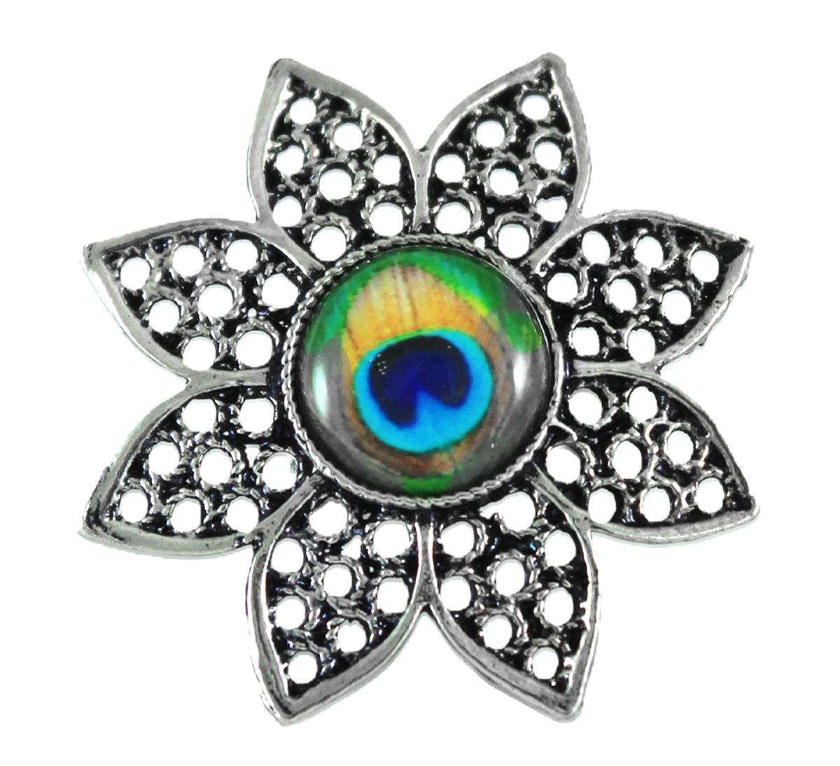 JFL - Jewellery for Less Oxidised Peacock Design Earrings & Finger Ring Combo for Women & Girls – Blue-Green Accents & Stone Detailing for Navratri.