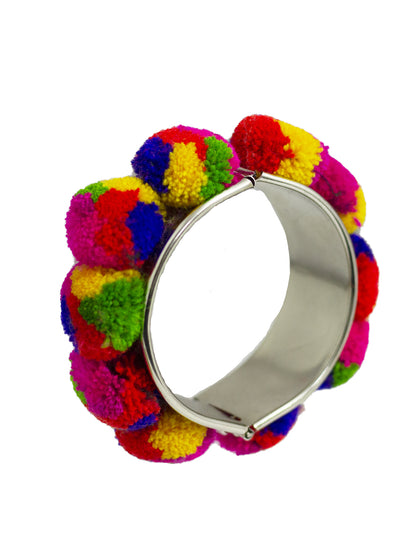 JFL - Jewellery for Less Garba Navratri Multicolor Pom Pom Adjustable Kada for Women and Girls(Navratri Special)