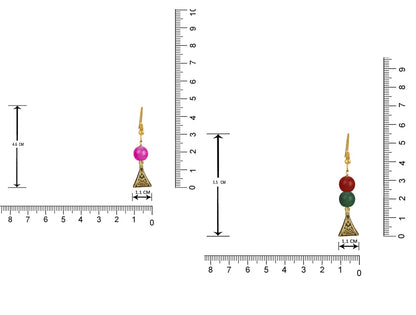 JFL - Jewellery for Less Gold Plated Fashion German Oxidized and Onyx Beaded Combo of 2 Fancy Necklace Set for Women & Girls (Rani Pink, Multicolor),Valentine