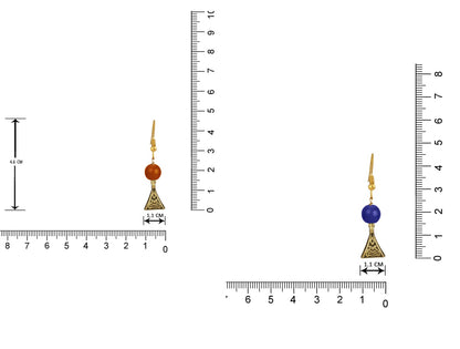 JFL - Jewellery for Less Gold Plated Fashion German Oxidized and Onyx Beaded Combo of 2 Fancy Necklace Set for Women & Girls (Orange, Blue),Valentine