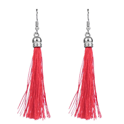 JFL - Jewellery for Less Traditional Fancy Oxidised Silver Plated Multi Colour Tassel With mussels shell Necklace Set For Women & Girls.(Navratri Special)