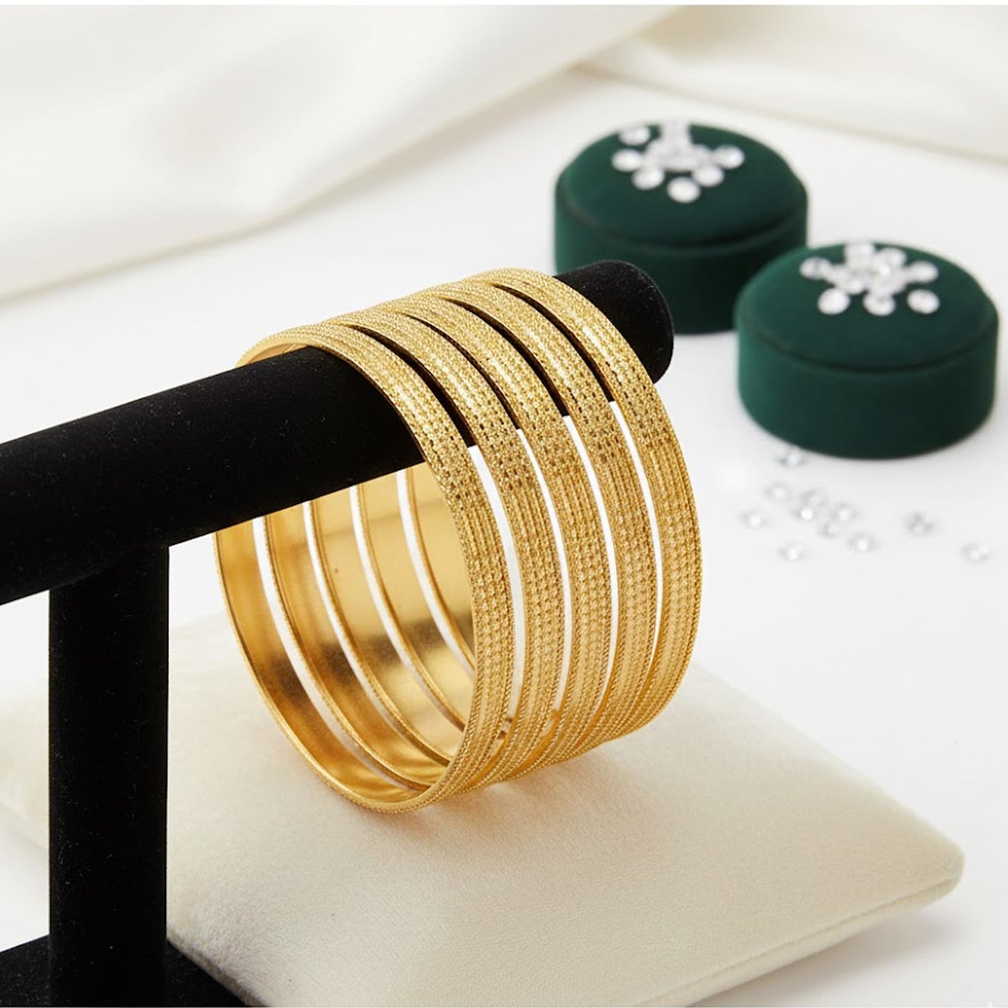 One Gram Gold Plated Bangle Set Of 4 (2.8 Size)