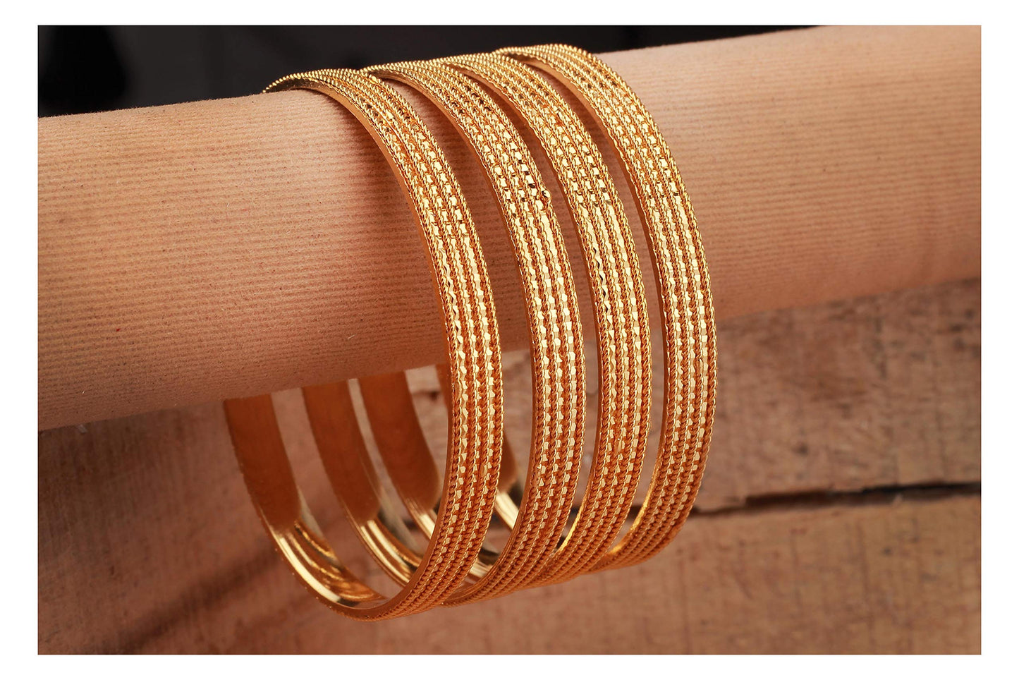 One Gram Gold Plated Bangle Set Of 4 (2.8 Size)