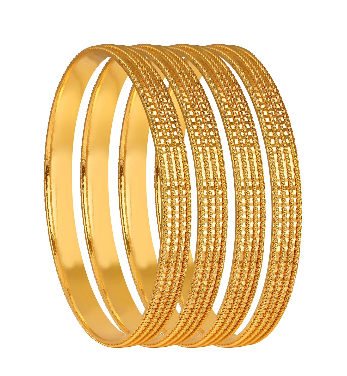 One Gram Gold Plated Bangle Set Of 4 (2.8 Size)
