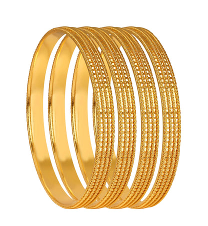 One Gram Gold Plated Bangle Set Of 4 (2.8 Size)