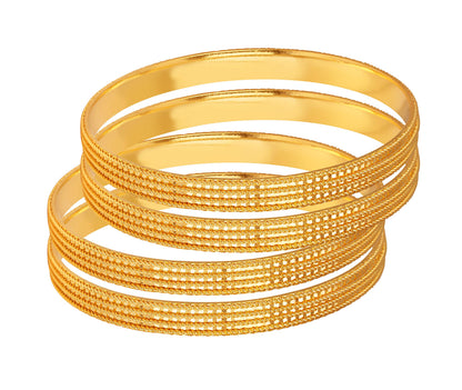 One Gram Gold Plated Bangle Set Of 4 (2.8 Size)