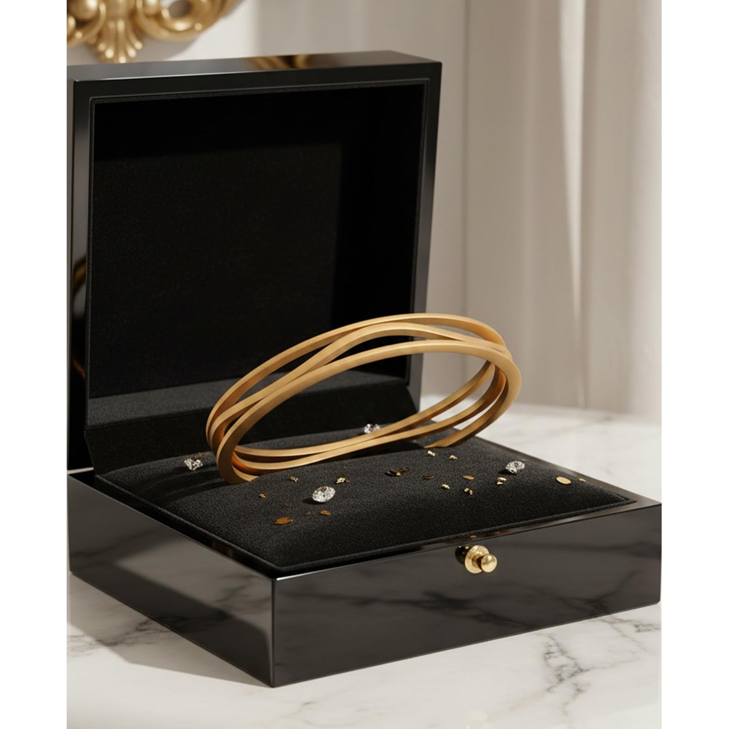 22K Copper With Diamond Religion Bangles , (Gold)