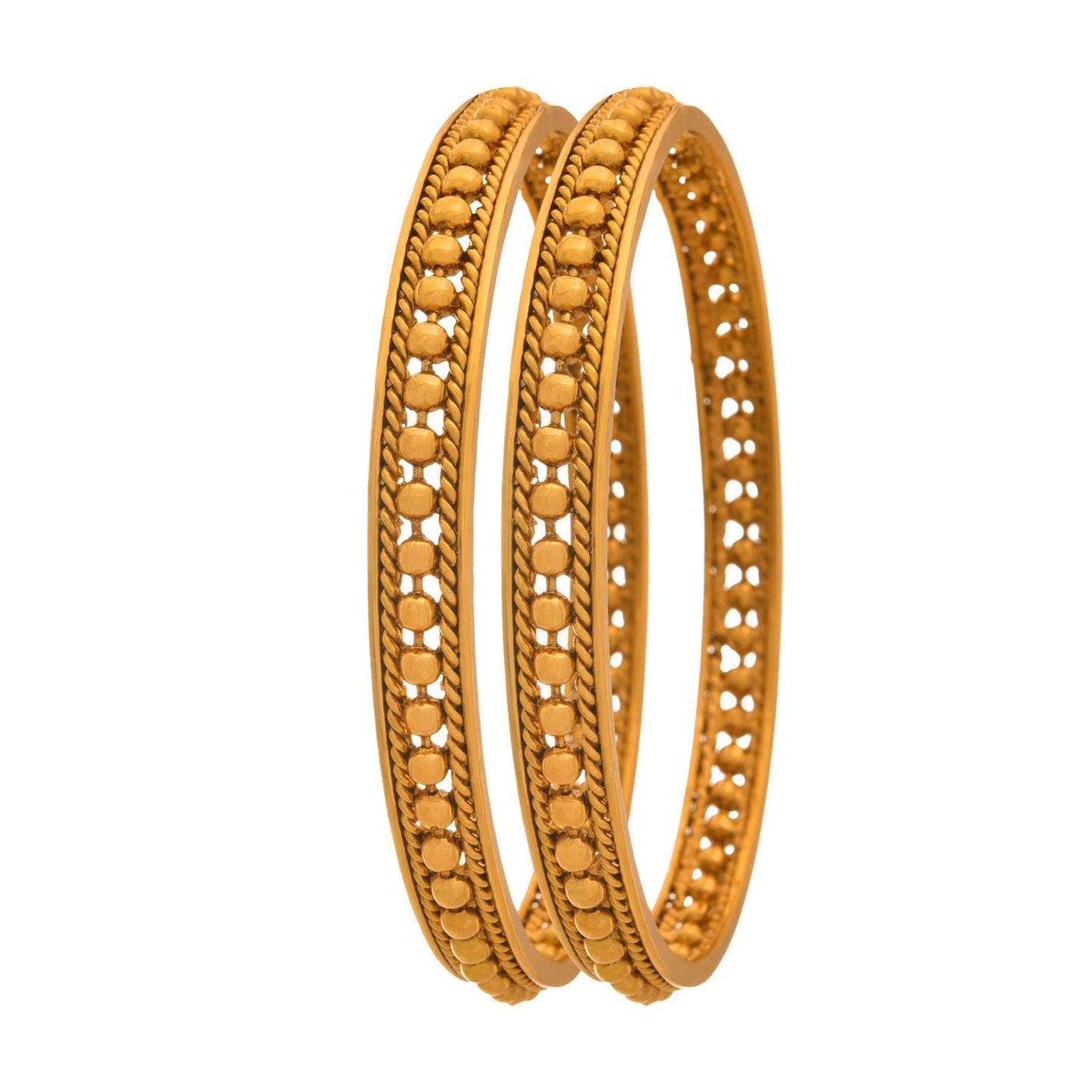 One Gram Gold Plated Golden Bead Bangle Set