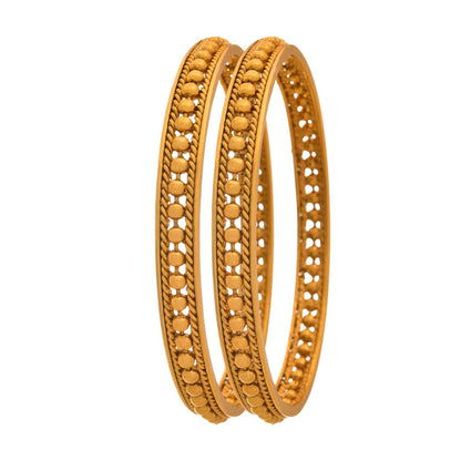 One Gram Gold Plated Golden Bead Bangle Set