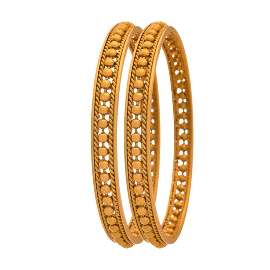 One Gram Gold Plated Golden Bead Bangle Set