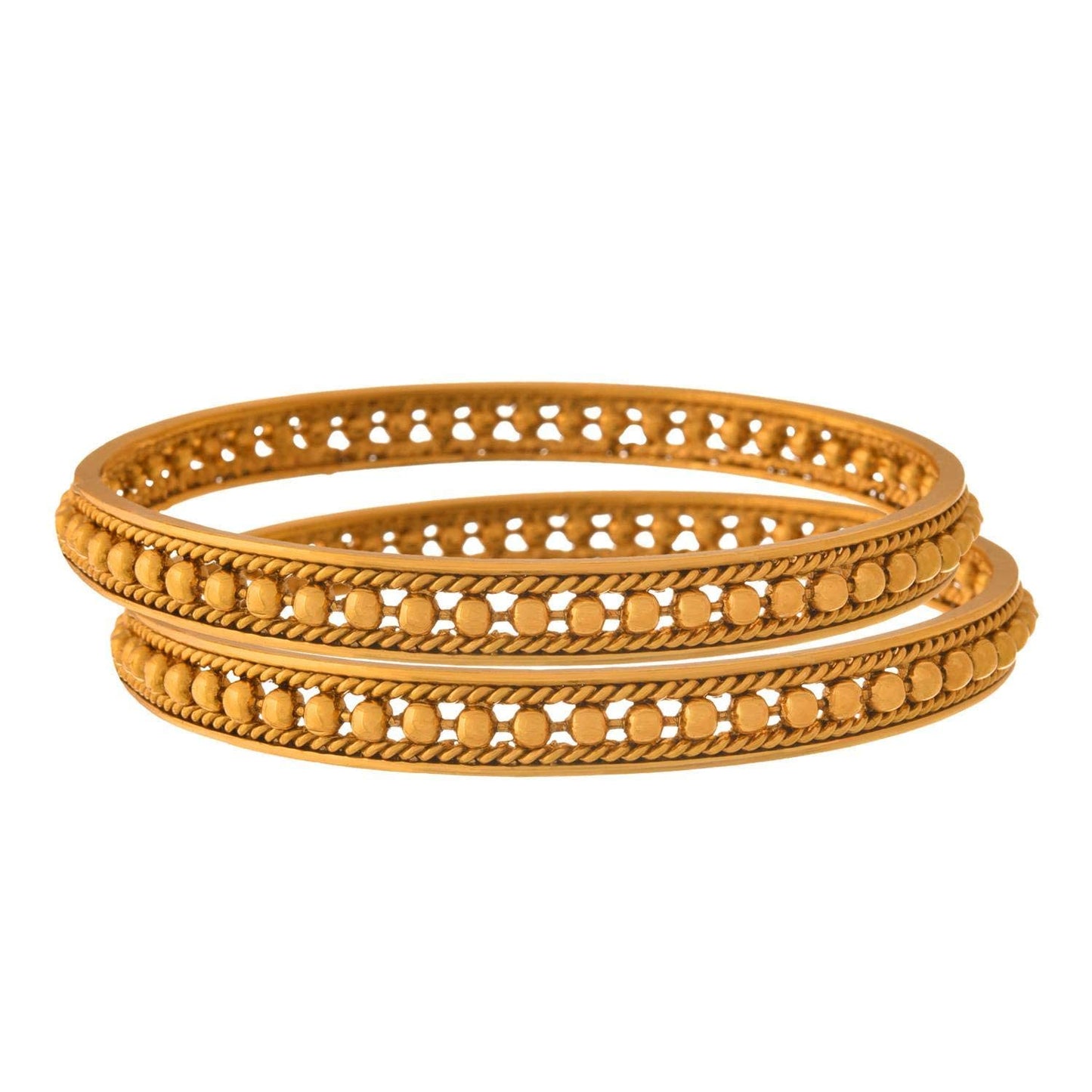 One Gram Gold Plated Golden Bead Bangle Set