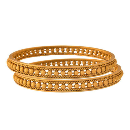 One Gram Gold Plated Golden Bead Bangle Set