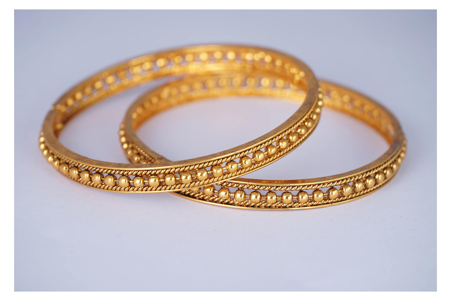 One Gram Gold Plated Golden Bead Bangle Set