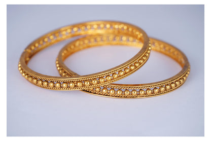One Gram Gold Plated Golden Bead Bangle Set