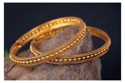 One Gram Gold Plated Golden Bead Bangle Set