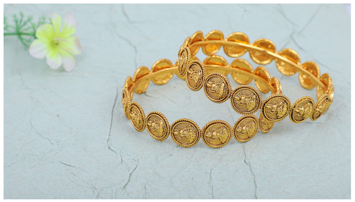 Women'S Magnificent Mahalaxmi Coin Gold Bangles…