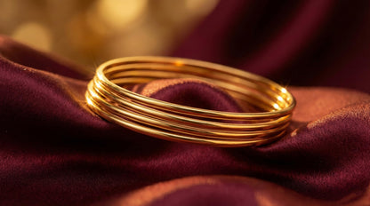 One Gram Gold Plated Bangle Set Golden