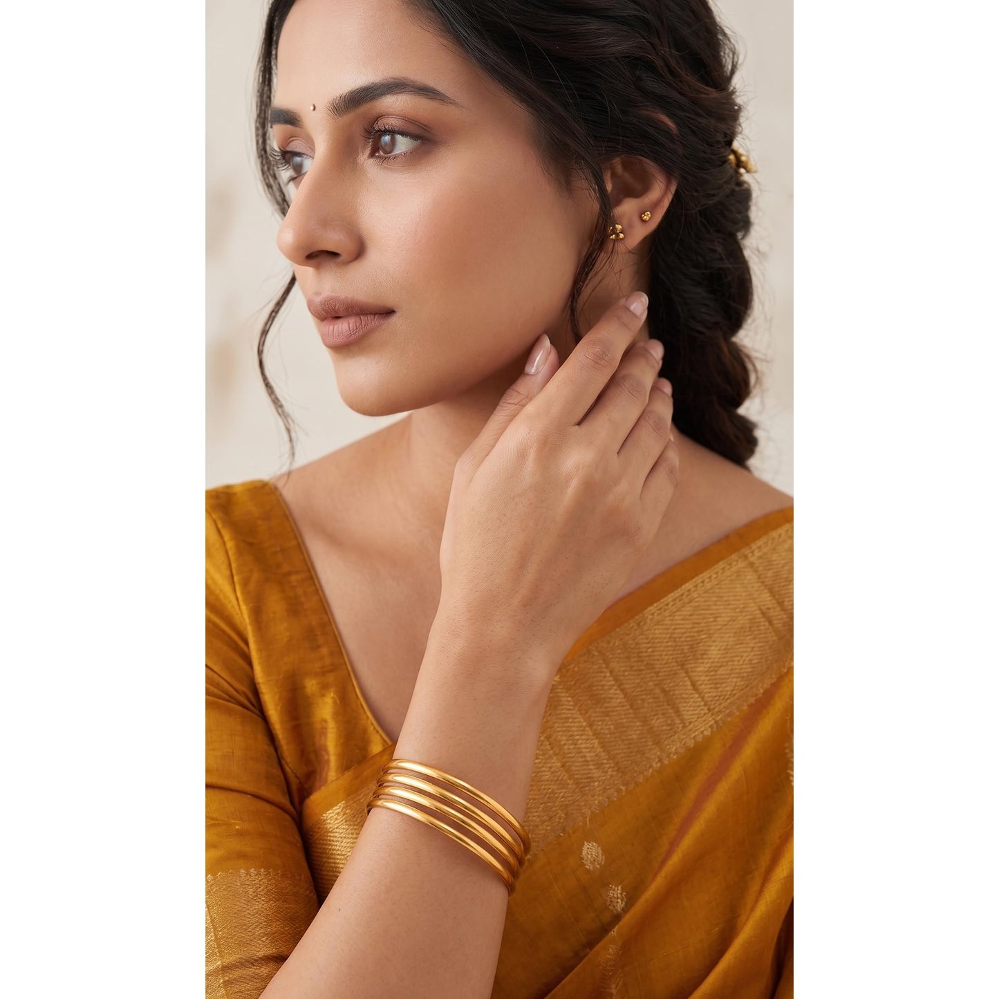 One Gram Gold Plated Bangle Set Golden