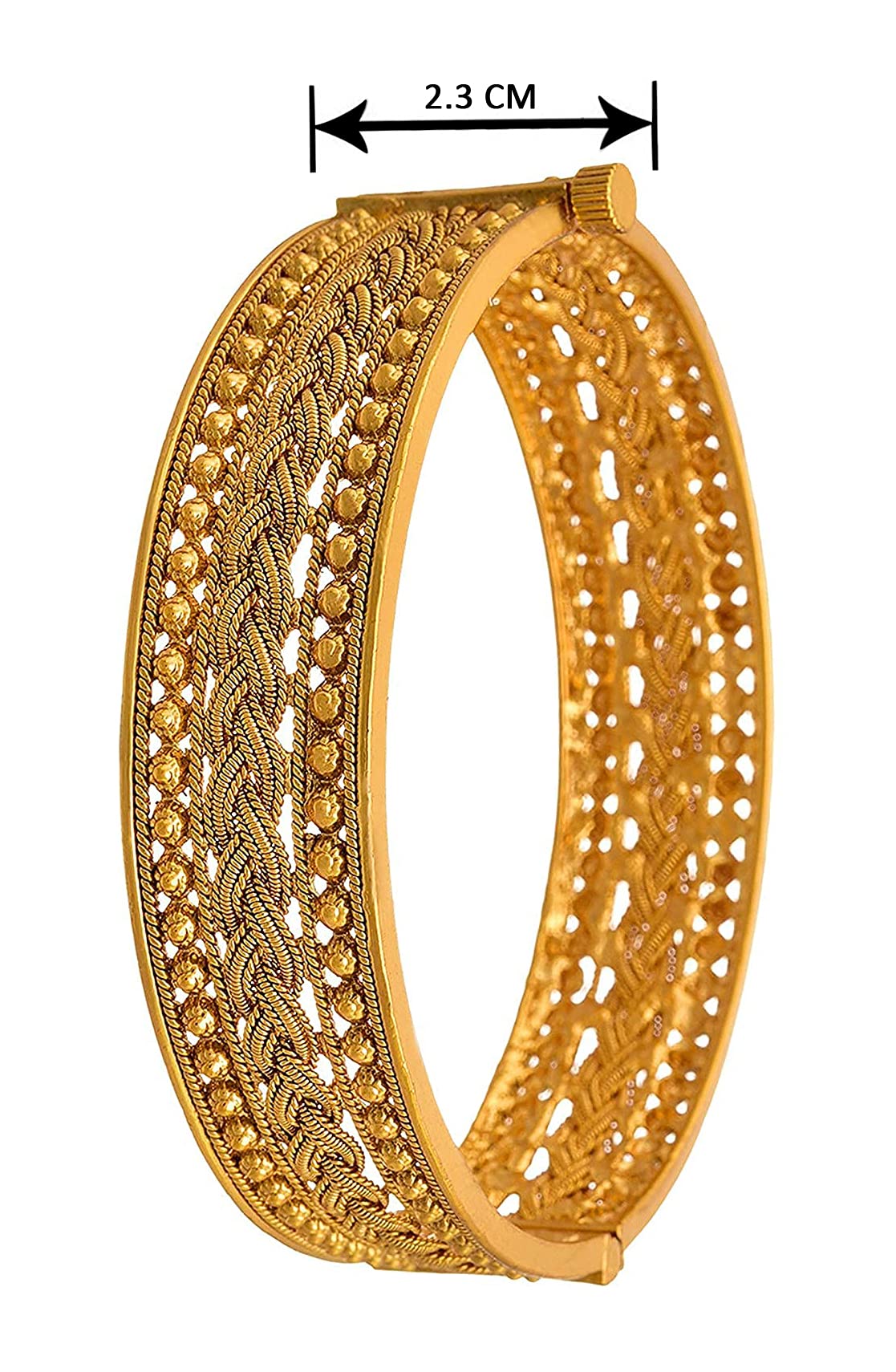 One Gram Gold Plated Openable Kada (2.6 Size)