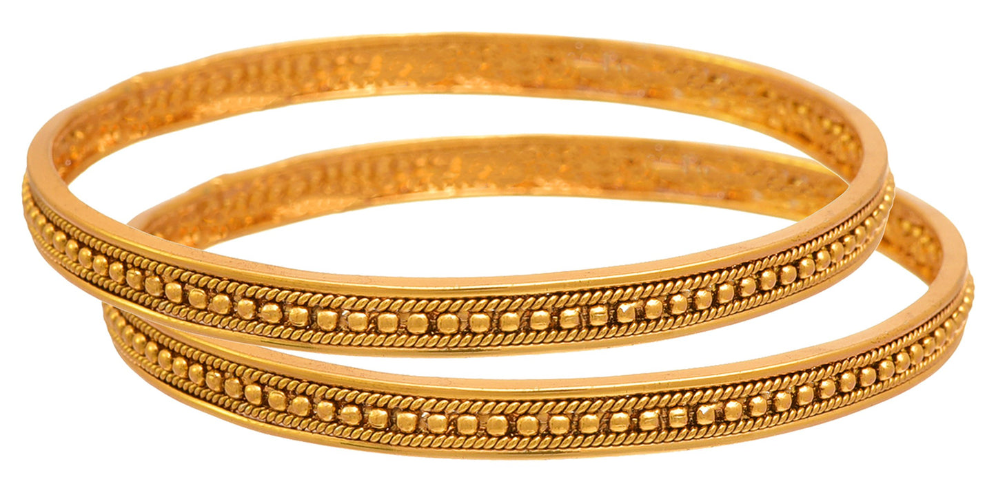 One Gram Gold Plated Bead Bangle Set