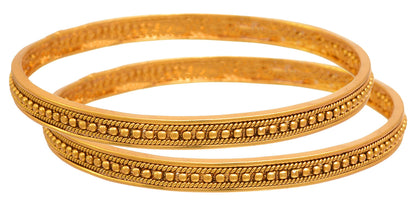 One Gram Gold Plated Bead Bangle Set