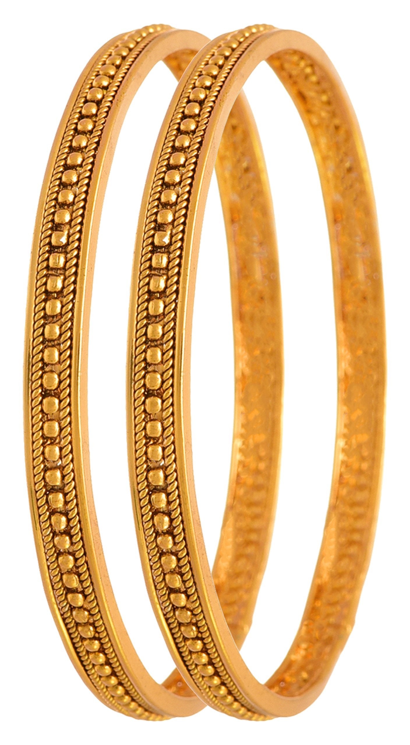 One Gram Gold Plated Bead Bangle Set