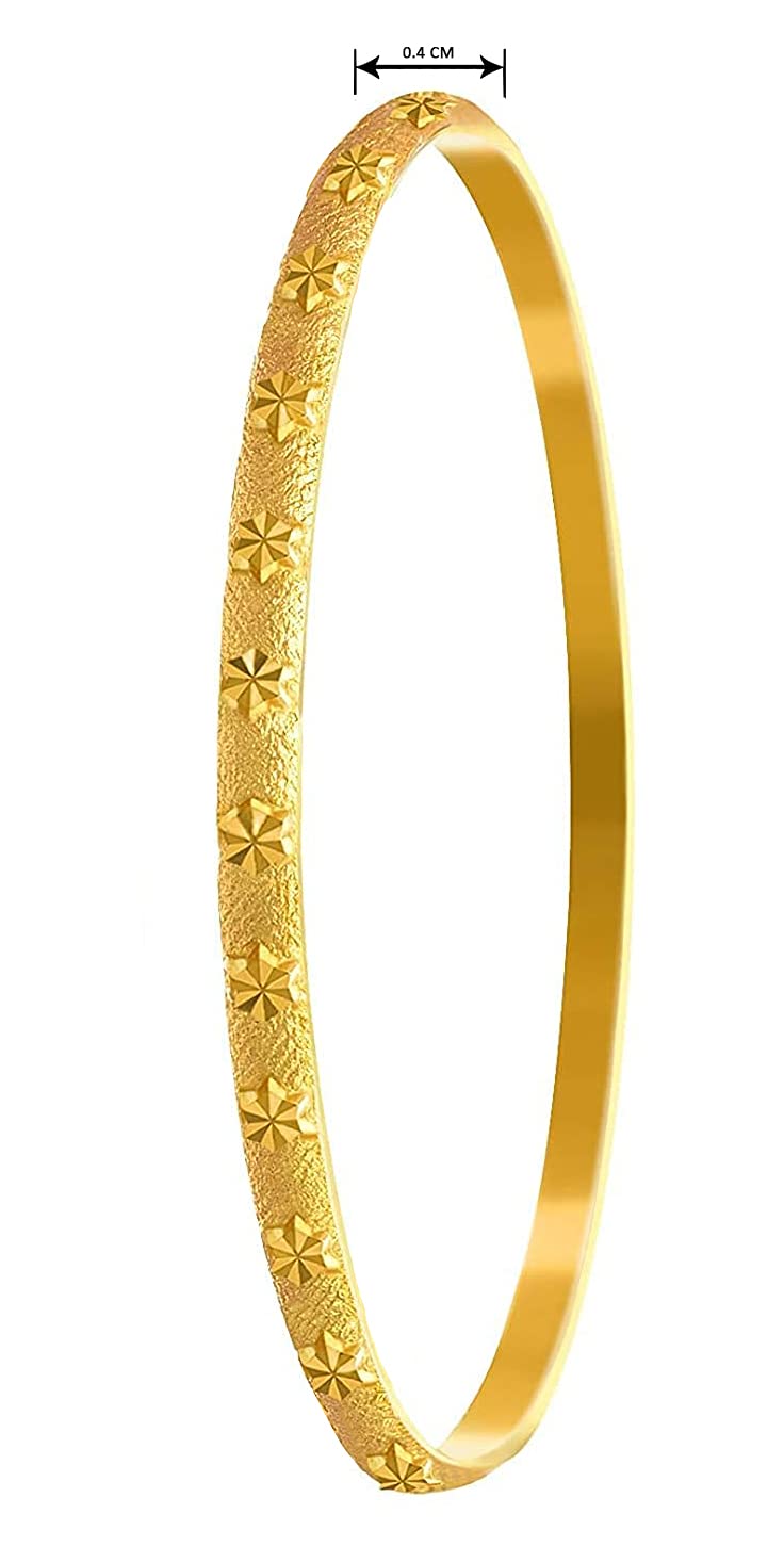 One Gram Gold Plated Design Bangle Set (Set Of 2)