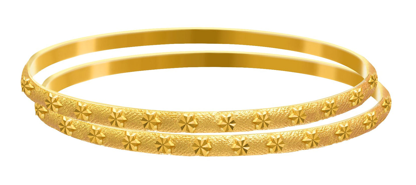One Gram Gold Plated Design Bangle Set (Set Of 2)