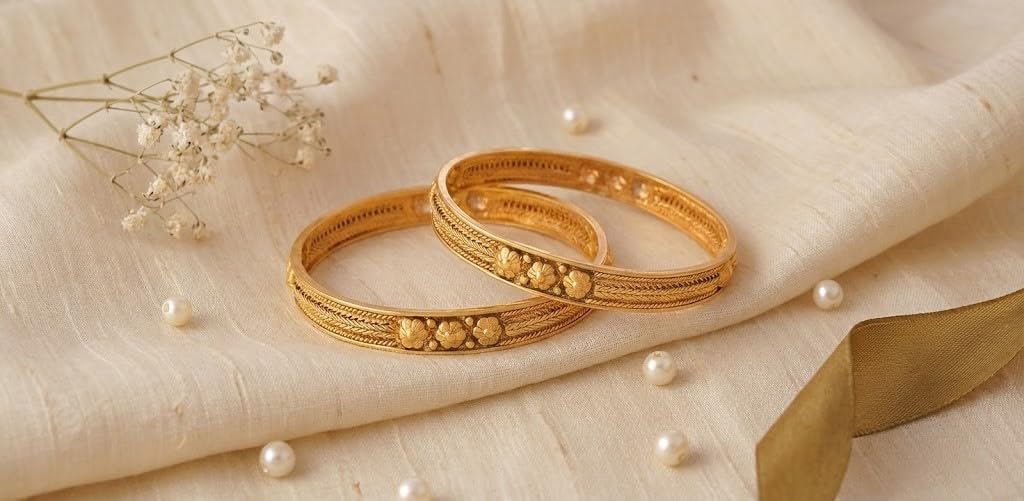 One Gram Gold Plated Bangle Set .